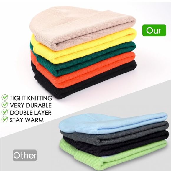 2 Pack Beanies for Men Rib-Knit Hats for Women Spring Summer Autumn Winter NWT - Picture 5 of 8